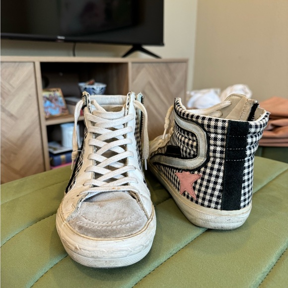 GOLDEN GOOSE SLIDE HIGH TOPS Gingham - Picture 2 of 9